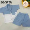 SHIRT & PANT COTTON (LIGHT BULE & WHITE)