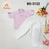 SHIRT & PANT COTTON (PINK & WHITE)