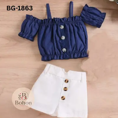 COTTON SHORT TOP HALF PANT( YELLOW )