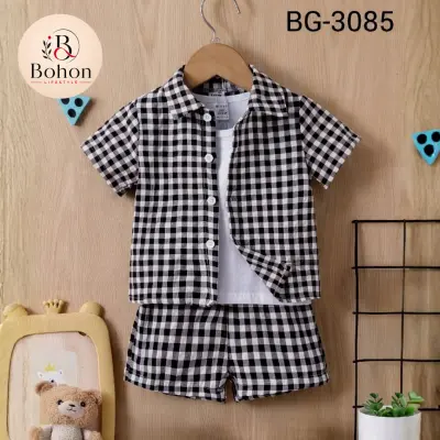 SHIRT & PANT COTTON (CHECK BLACK)