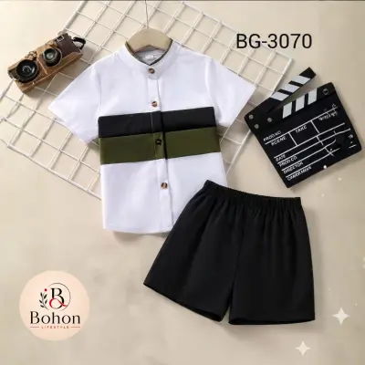 SHIRT & PANT COTTON (WHITE & BLACK)