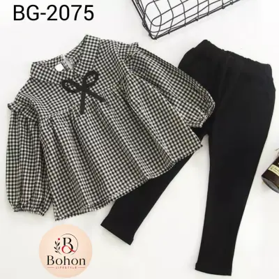 TOPS LILEN PANT COTTON (GRAY & BLACK)