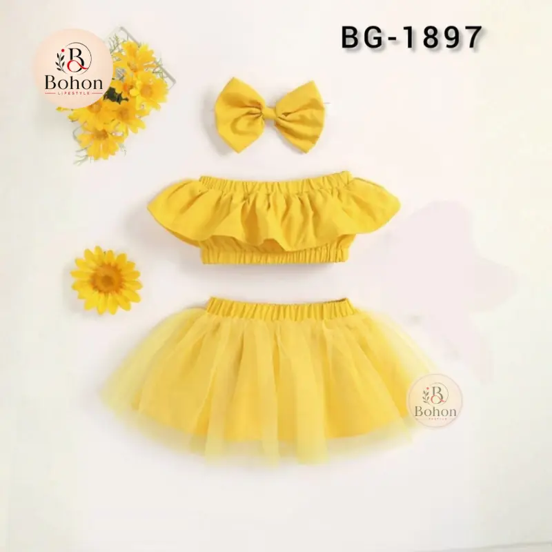 LILEN SHORT TOP SKIRT ( YELLOW )