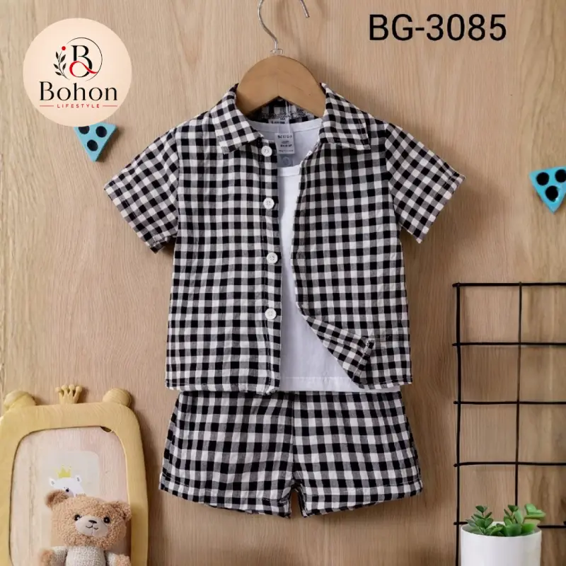 SHIRT & PANT COTTON (CHECK BLACK)