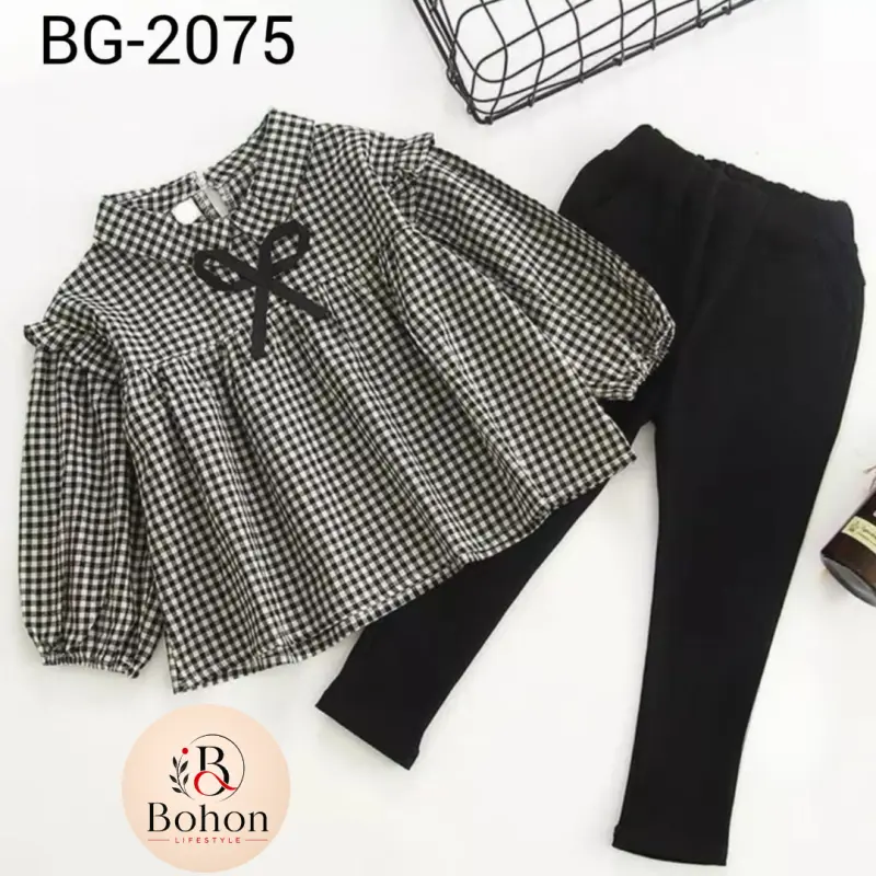TOPS LILEN PANT COTTON (GRAY & BLACK)